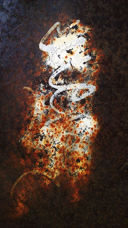 Abstract pattern of orange rust